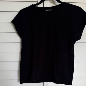 Zara Classic Black Short Sleeve Top